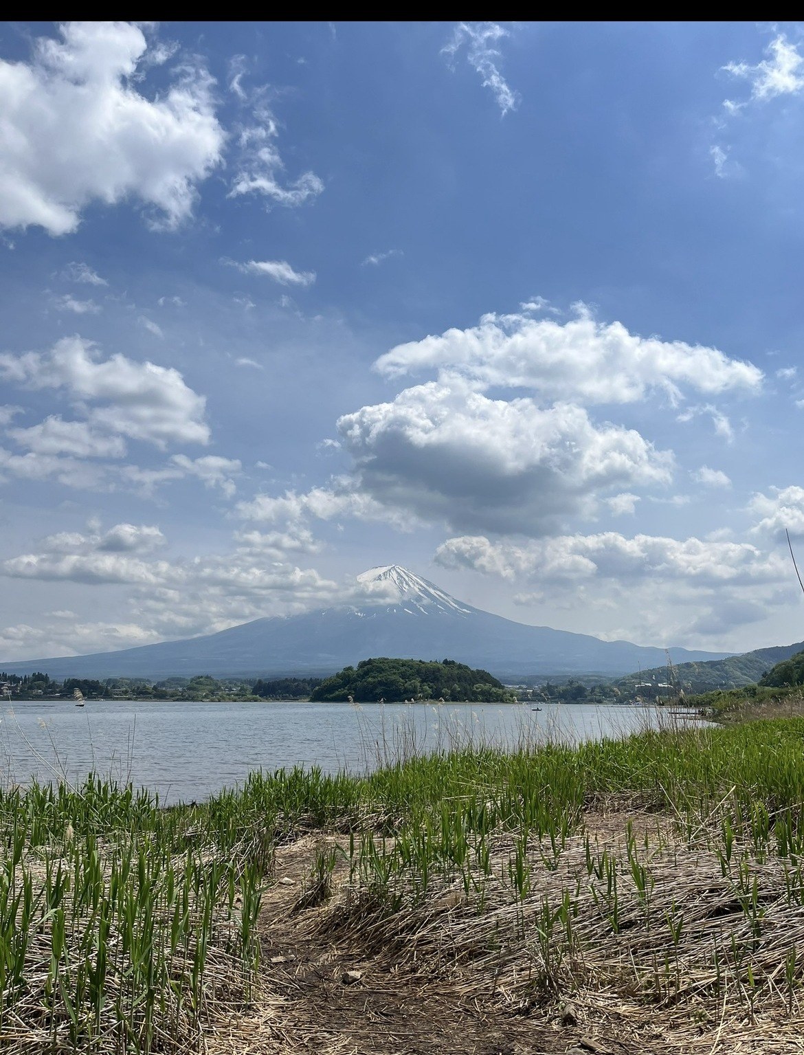 Il Monte Fuji visto dal lago Kawaguchiko